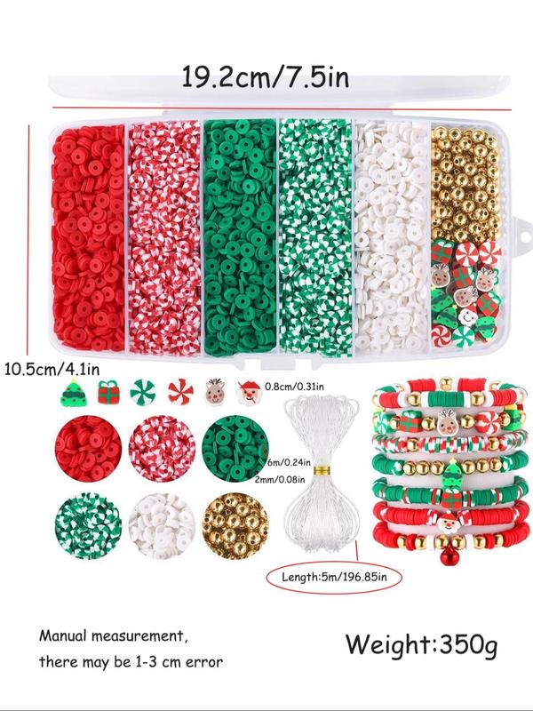 Christmas Themed Beaded Kit, DIY Jewelry Making Kit for Fall Outfits, Including Beads, Elastic Thread, Lobster Clasps, Jump Rings, Fall Freshness DIY Jewelry Making for Bracelet Necklace Earrings