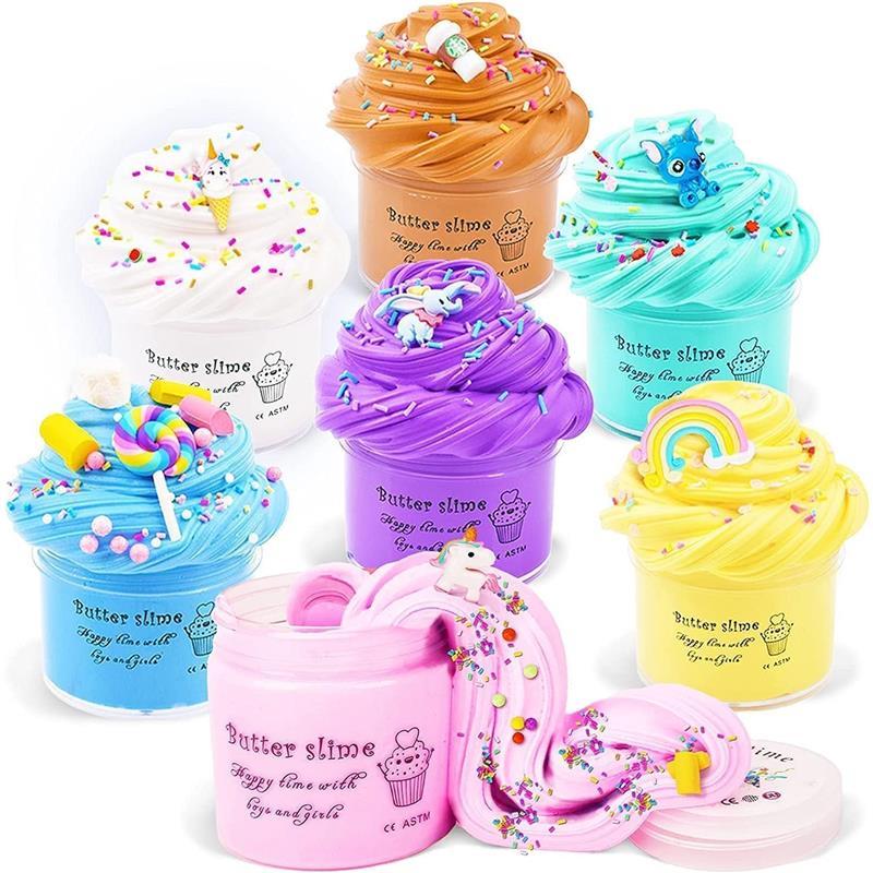 NEW 2024 SPRING SUMMER  SALE Children Day  Butter Slime Kit for Girls Ages 8-10-49 pcs w Organizer Box Filled w Slime Charms, Fruit- Ice Cream-Cup Cake & More- Birthday Gift for Boys Girls- Fidget Toys-Easter Basket Stuffer 2024s