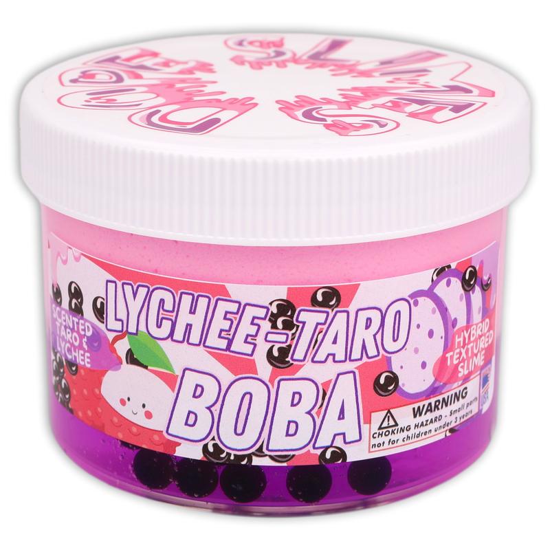 Dope Slimes - Lychee Taro Boba (8 fl oz) - Ice-Cream Hybrid Scented Slime - Made in The USA (Pink Purple)