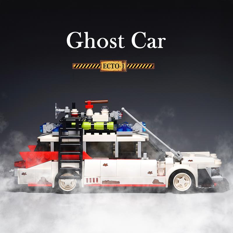 HI-REEKE Buster ECTO-1 Building Kit for Adult, Ghost Speed Champion Car Creator Building Blocks Toy Set Creator-605PCS building  blocks