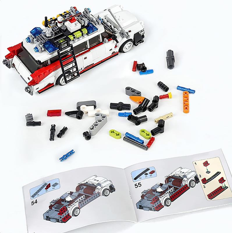 HI-REEKE Buster ECTO-1 Building Kit for Adult, Ghost Speed Champion Car Creator Building Blocks Toy Set Creator-605PCS building  blocks