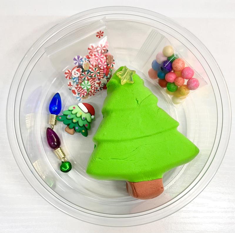 Oh, Christmas Tree DIY Slime with Clay and Add-ins!