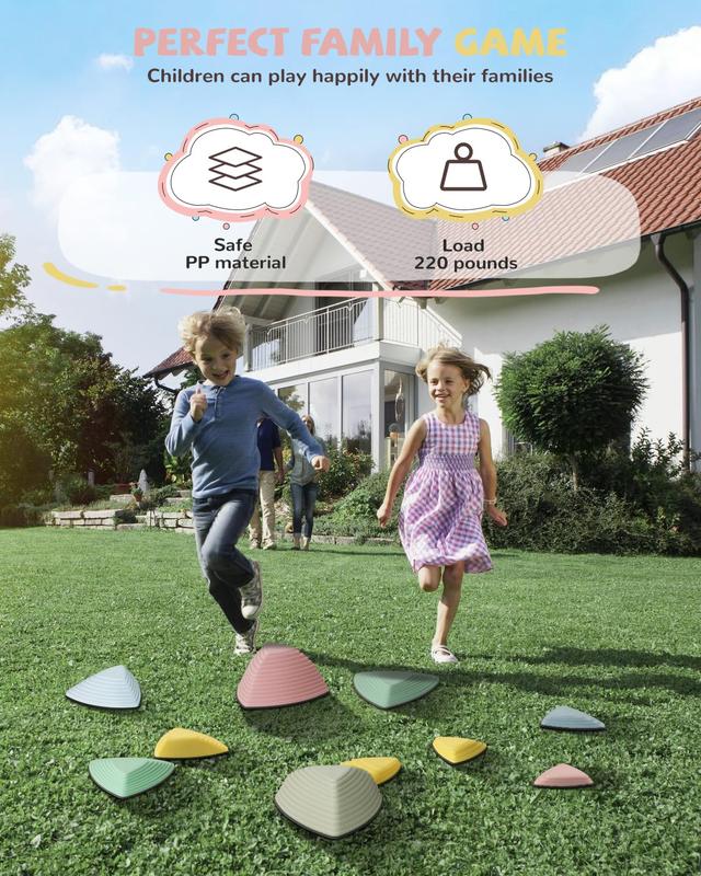 Children's sensory balance training stepping stone in macaroon for coordination and strength Stepping stone with rubber non-slip sides.