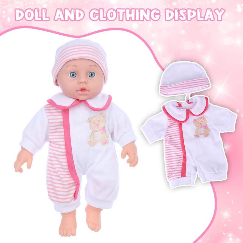 12 Inch Teenager Doll & Clothing Set, 3 Counts set Soft  Realistic Analogue Doll, Realistic Newborn Doll, Gift for Kids