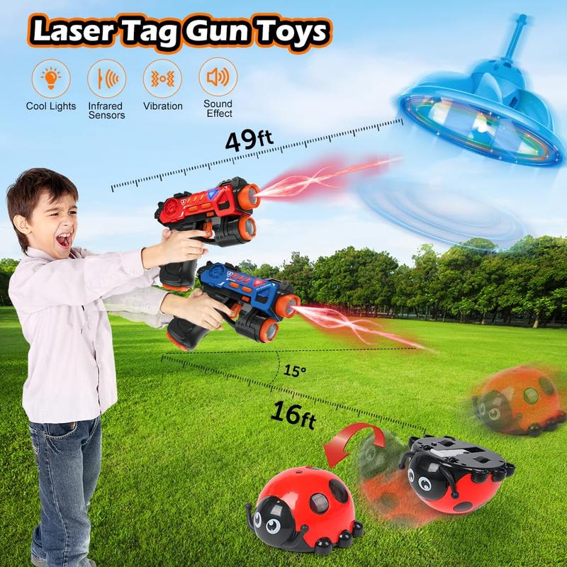 Laser Tag  Set, VATOS 4 in 1 Mini lasertag  Toy for Kids Adults with Flying & Beetle, Blaster Toy  Group Activity Game Easter Gift for Boys Girls Age 3+ newnerfblasters 2024