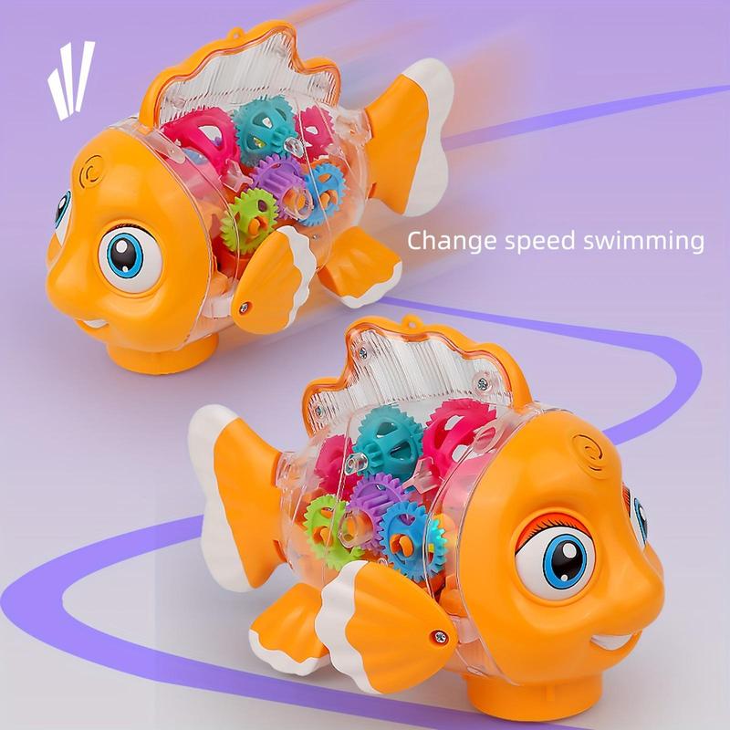 Electric Clown Fish Shaking Fish Toy (1 Box), Walking Fish with Light Music Toy, Funny Sensory Toy