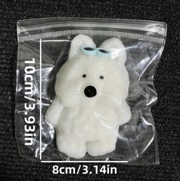 2025 Cute Puppy Sticky West Highland white Terrier  taba Squishy Soft& Sticky Squezze toys Stress Relief Toy