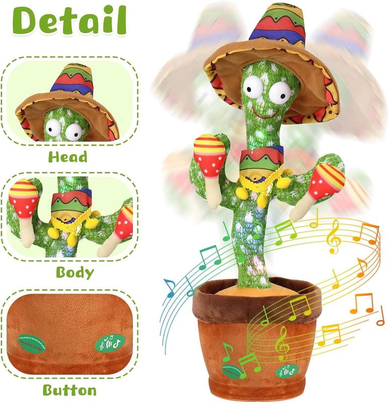 Christmas Gifts Dancing Cactus Toys,Talking Mimicking Singing Repeats What You Say