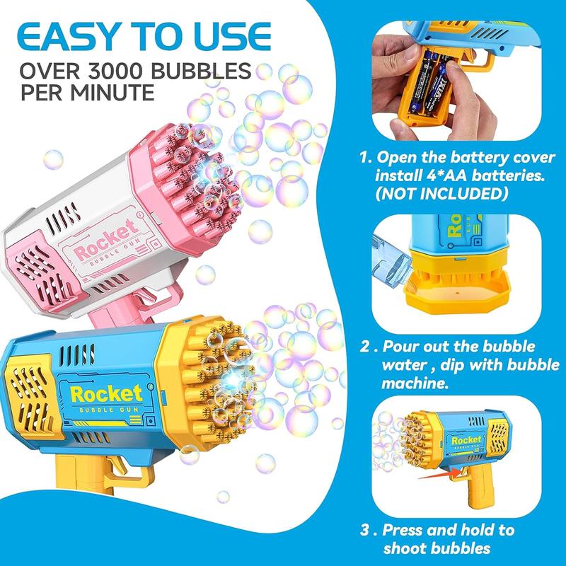 [60% OFF] 2024NEW Colorful Lights Bubble Machine Bubble Gun Toys with 40 Holes [3000 bubbles per second], Bubble Twirler for Kids,bn b ble machine bubble blower outside toys for kids Ages 3 4 5 6 7 8 9 10 11 12 blythe doll bubble twirler