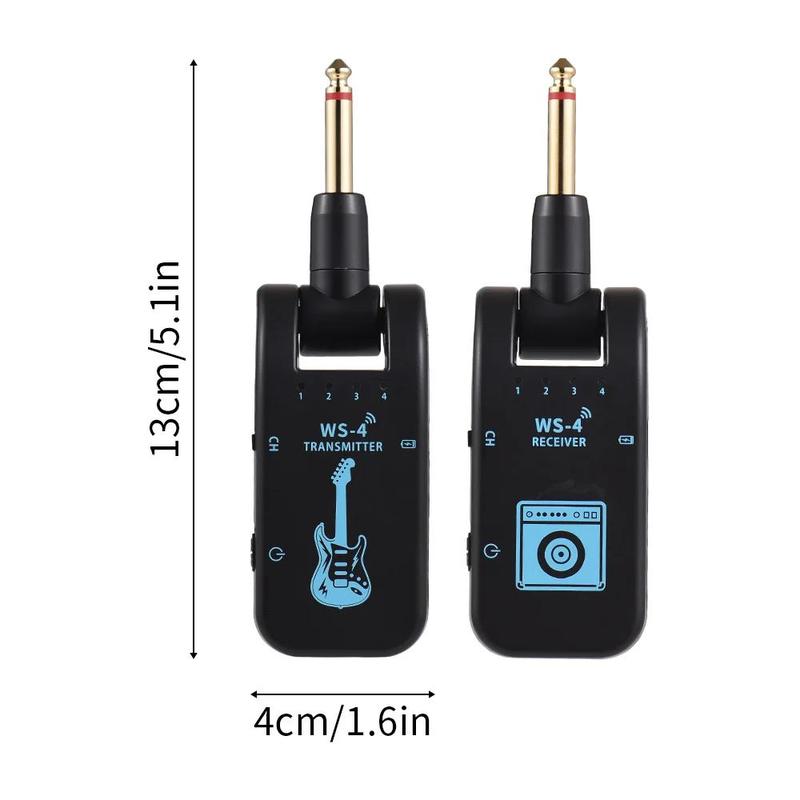 Wireless Guitar Transmitter Receiver Set, 2.4GHz Wireless Guitar System, Guitar Transmitter Receiver Set, Audio Transmitter Receiver for Guitar, Stocking Fillers Gift