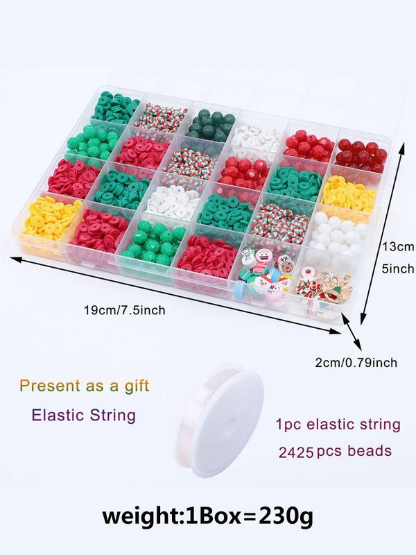 Christmas Themed Beaded Making Kit, Christmas Bead Diy Pendant, Diy Jewelry Making Supplies for Bracelet Necklace Craft