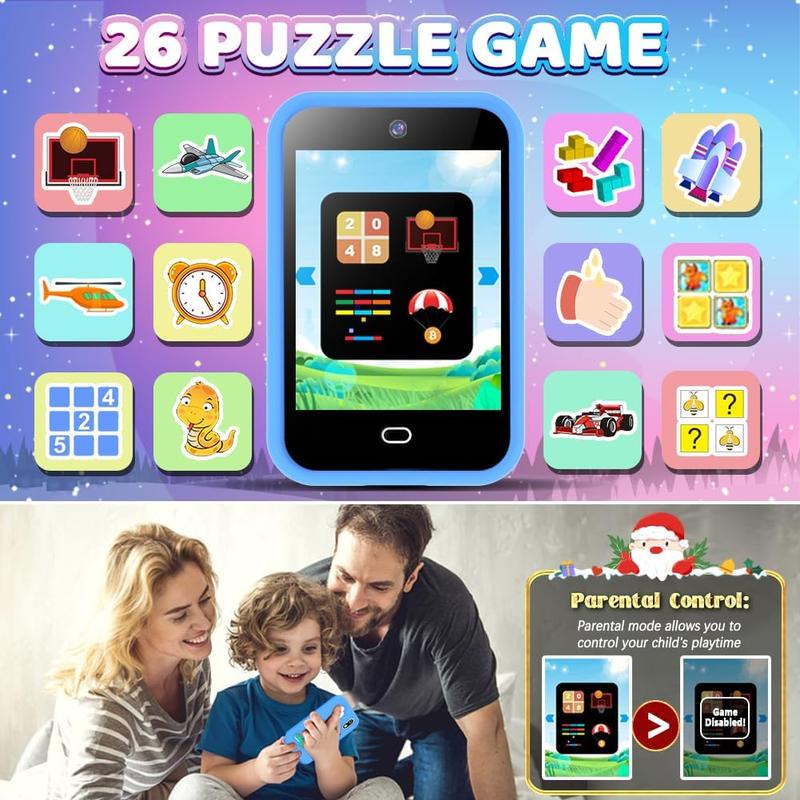 Unicorn Kid Toy Smart Phone for Boy Girl Age 3 4 5 6 7 8 with Dual Camera 28 Puzzle Game 8G TF Card Music Video Play Audible Story Knowledge Card Toddler...