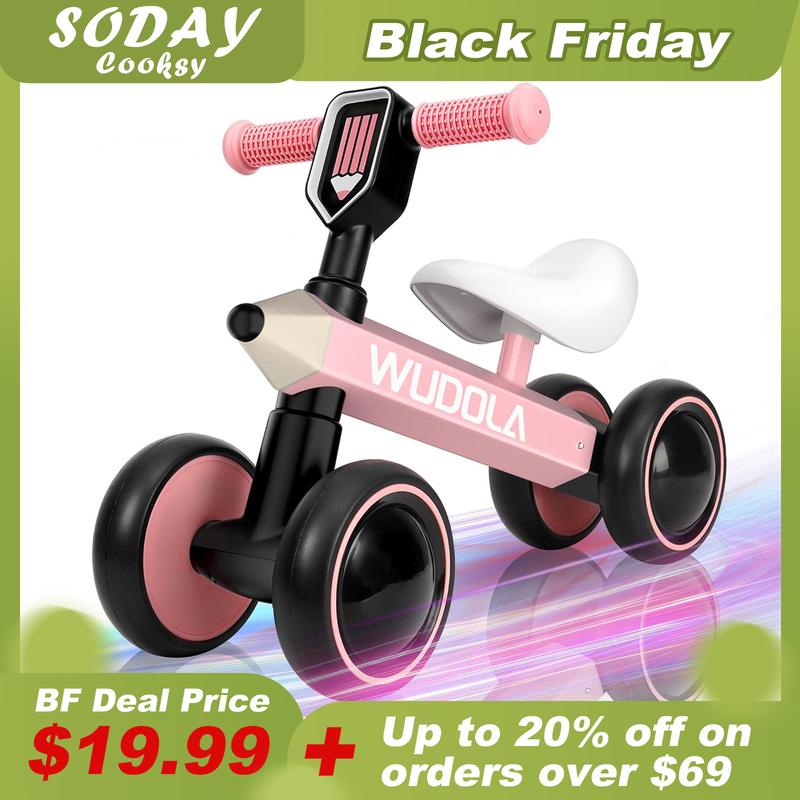 Baby Balance Bike for 1 Year Old, Birthday Gifts for Boys and Girls, No Pedal 4 Silence Wheels & Soft Seat First Bike, Baby Sports