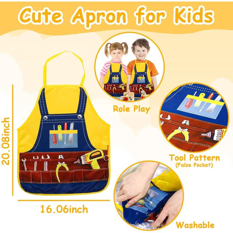 TONZE Kids Tool Set with Apron, Wooden Toddler Tool Bench Montessori Toys for 3 4 5 Year Old 39 PCS Educational STEM Construction Toys for Ages 3-4 Pretend Play Toddler Tool Birthday Gift for Boy Girl