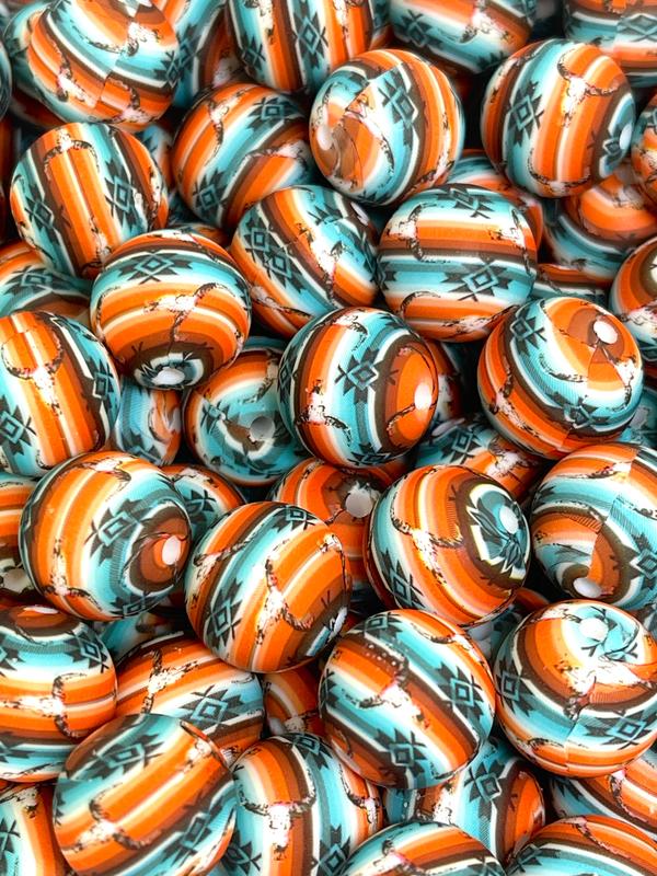 Free Spirit Printed Silicone Beads | Colorful Beads | Western Beads | Farm Beads | Beaded Pen