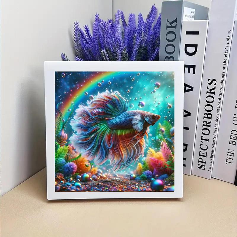 Colorful Fish Pattern DIY Diamond Arts Colorful Painting Without Frame, DIY Diamond Arts Colorful Painting Kit, DIY Decor Painting for Bedroom Living Room