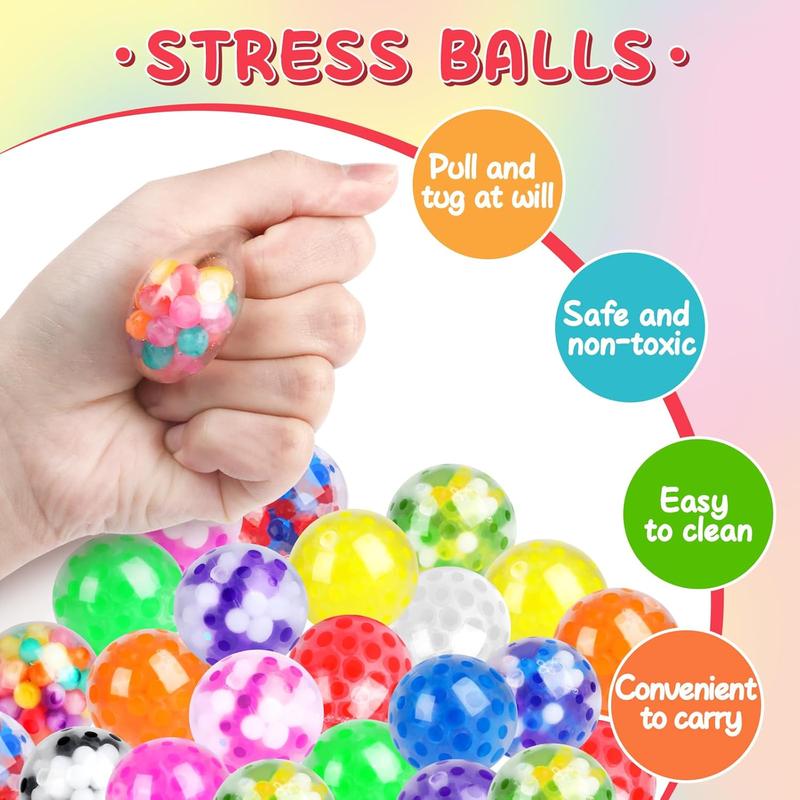 160 Pack Stress Balls for Adults, Bulk Squishy Ball, Sensory Stress Balls Set, Anti-Anxiety and Fidget Balls to Relax, Prize Box for Friends, Party Favors, Birthday Gifts