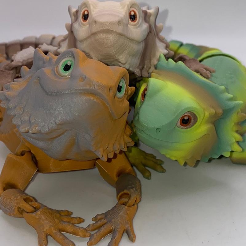 3D Printed Bearded Dragon- Articulating Dragon Lizard