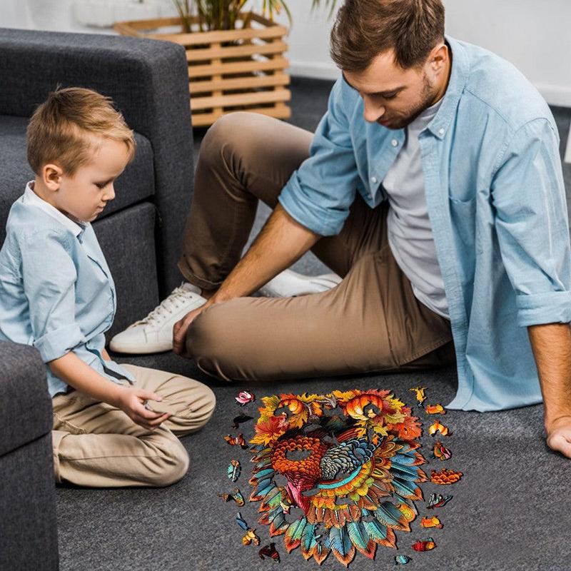 Colorful Turkey Wooden Jigsaw Puzzle for Kids and Adults