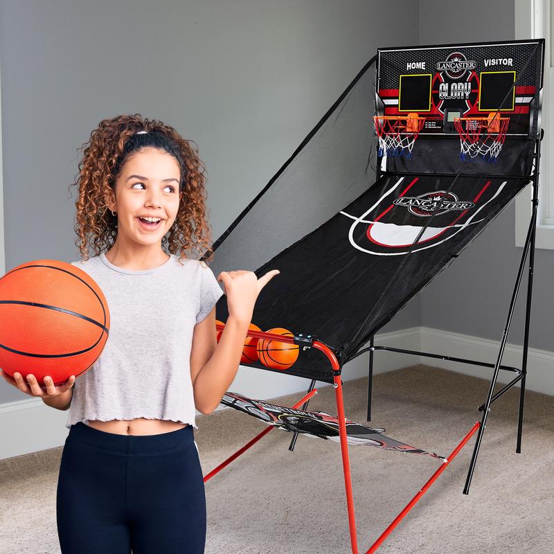 Lancaster Indoor Arcade Basketball Dual Hoop Shooting Game Set