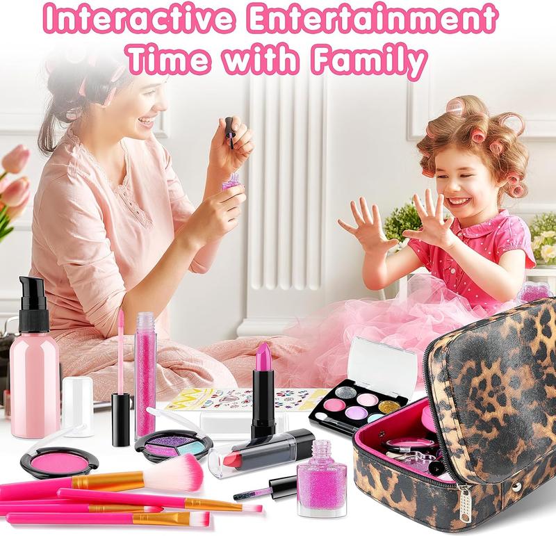 Kids Makeup Kit for Girls, Washable , 23PCS Real Set, Safe & Non-Toxic Little Girls Makeup Kit Pretend Play Makeup for Kids Girls for Christmas