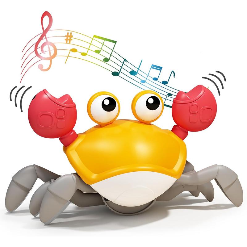 Crawling Crab Toy, Walking and Dancing Crab Toy, Sensory Fun Moving Crab Toy with Sound and light for Kids, Birthday Gifts for Boys Girls