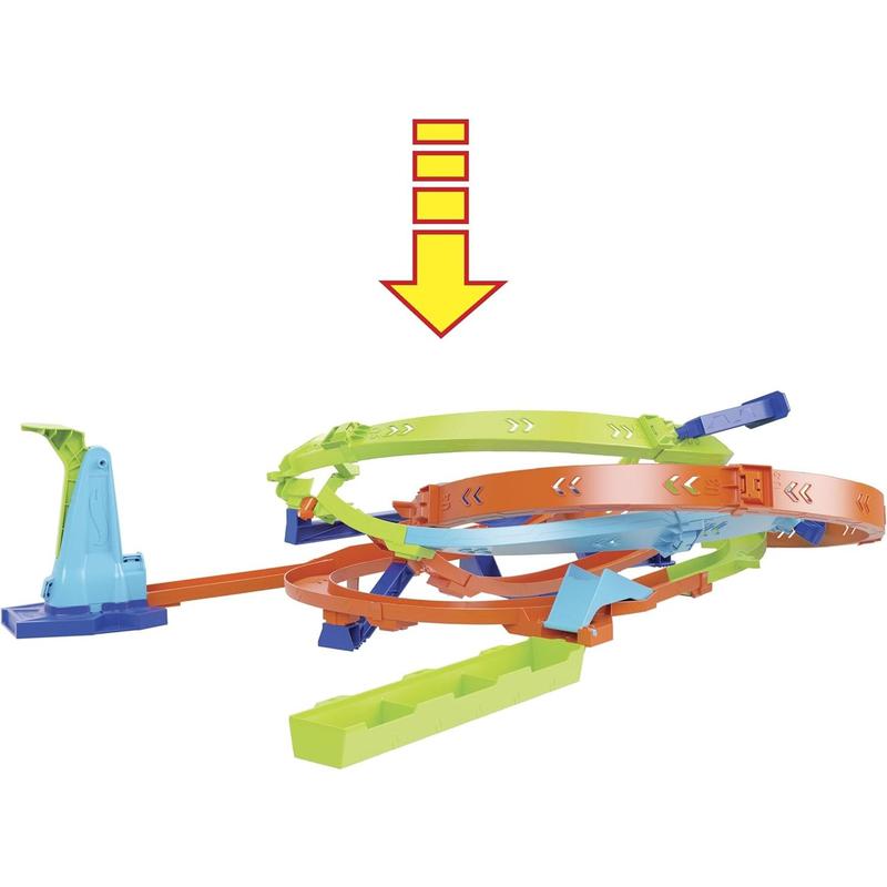 Hot Wheels Toy Car Track Set, Action Loop Cyclone Challenge Playset & 1:64 Scale Vehicle, 2 Ways to Play, Easy Storage