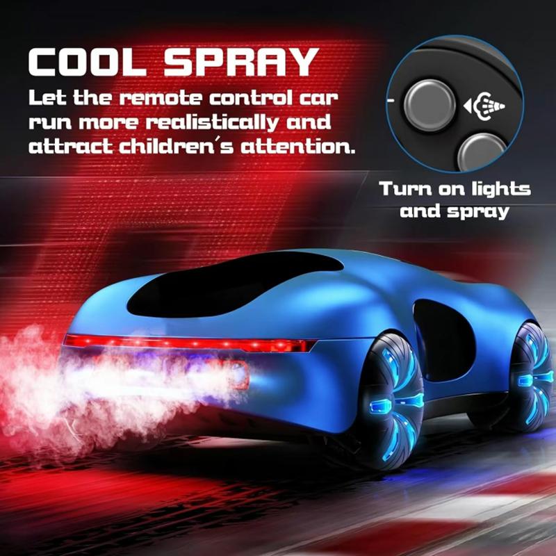 Remote Control Car, 2.4GHz Futuristic Gesture Sensing RC with Cool Lighting and Spray, 360° Rotating Side Drift RC Cars for Boys Age 6-12 4-7 8-12 Birthday Gifts Toy Cars