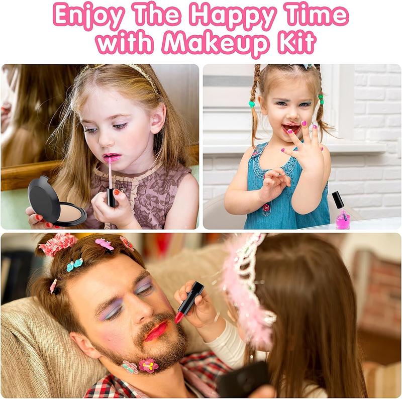 Kids Makeup Kit for Girls, Washable , 23PCS Real Set, Safe & Non-Toxic Little Girls Makeup Kit Pretend Play Makeup for Kids Girls for Christmas