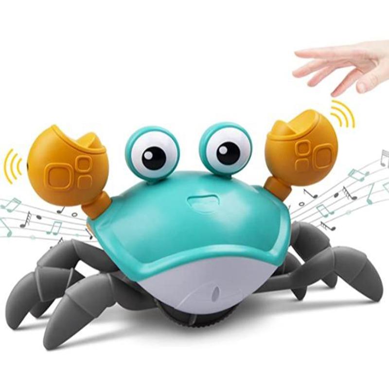 Crawling Crab Toy, Walking and Dancing Crab Toy, Sensory Fun Moving Crab Toy with Sound and light for Kids, Birthday Gifts for Boys Girls