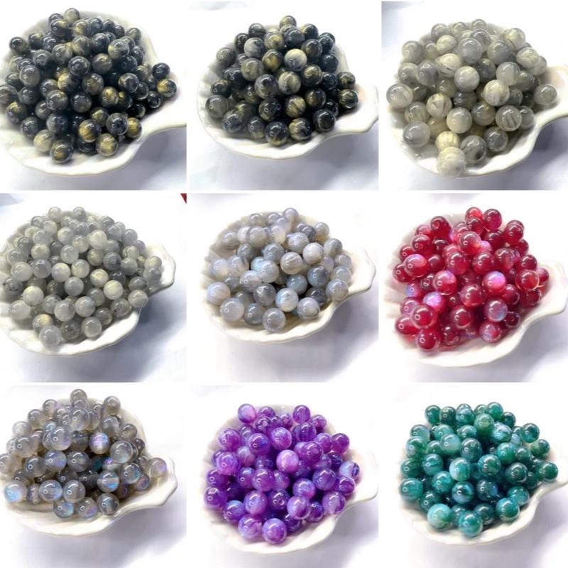 Colorful round cat eye beads. 3size