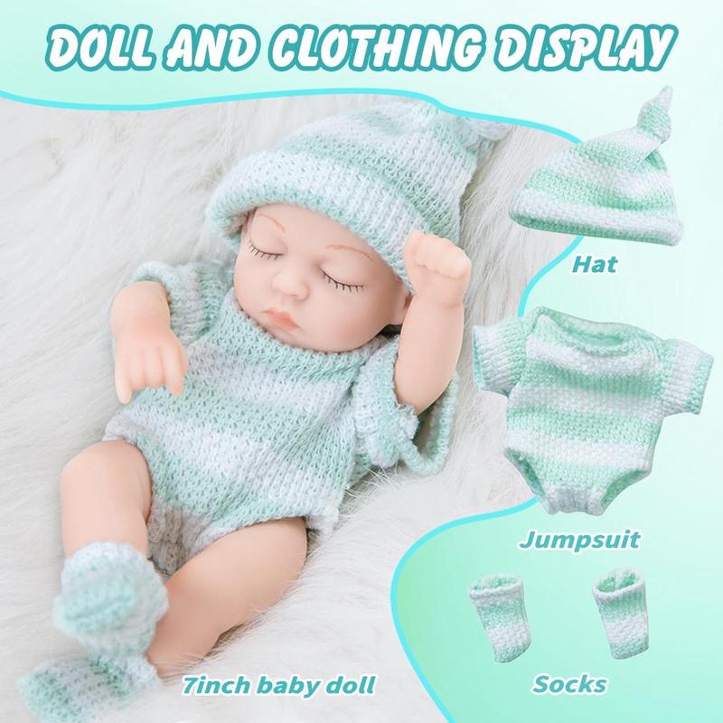 7 Inch Soft Doll with Clothes, 1 Count Cute Soft Doll with Clothing Set, Doll & Doll Clothes Set, Birthday Gift for Kids