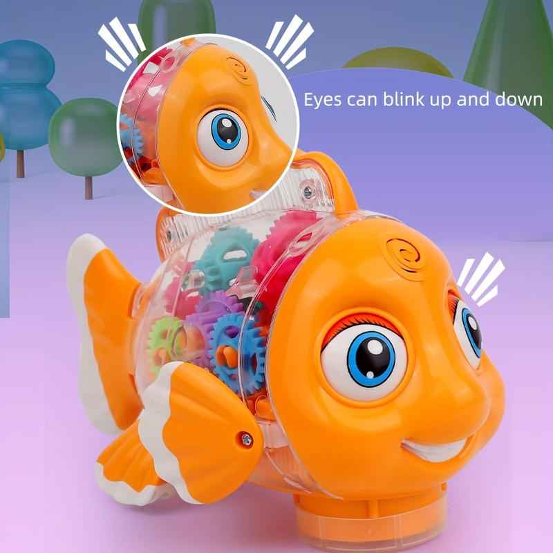 Electric Clown Fish Shaking Fish Toy (1 Box), Walking Fish with Light Music Toy, Funny Sensory Toy