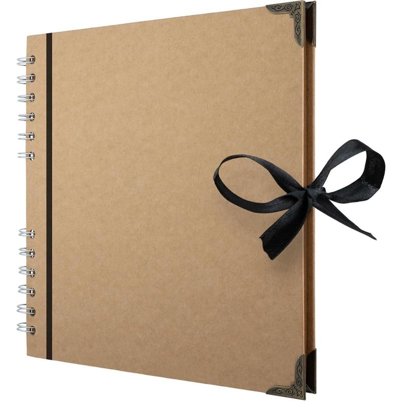 Scrapbook Album 60 Pages (8 x 8 Inch) Brown Thick Kraft Paper, Photo Album Scrapbook, Memory Book - for Your Scrapbooking Albums Art