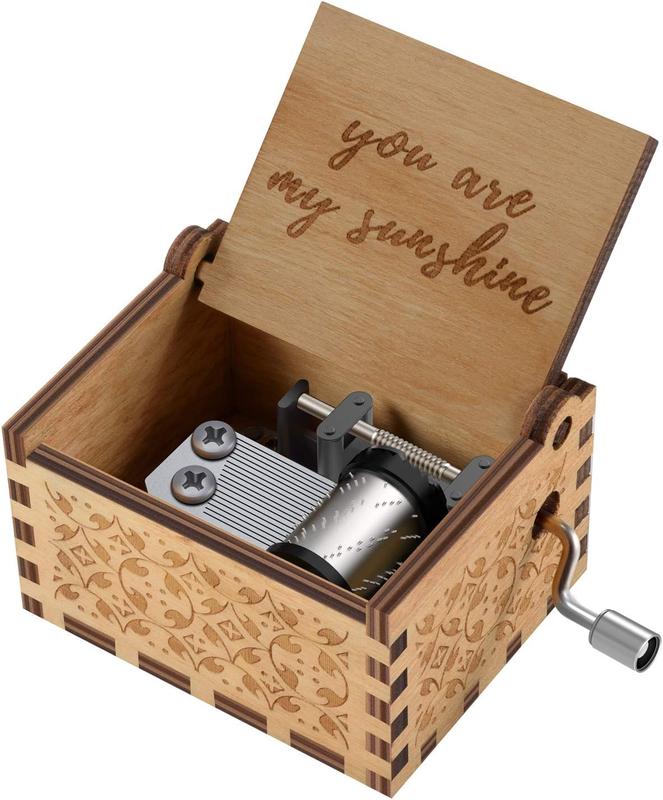 You are My Sunshine  Music Boxes, Engraved Vintage Wooden Sunshine Musical Box Gifts for Birthday Christmas Valentine's Day