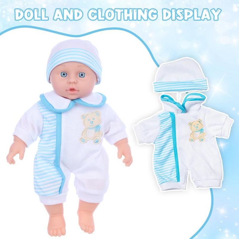 12 Inch Teenager Doll & Clothing Set, 3 Counts set Soft  Realistic Analogue Doll, Realistic Newborn Doll, Gift for Kids