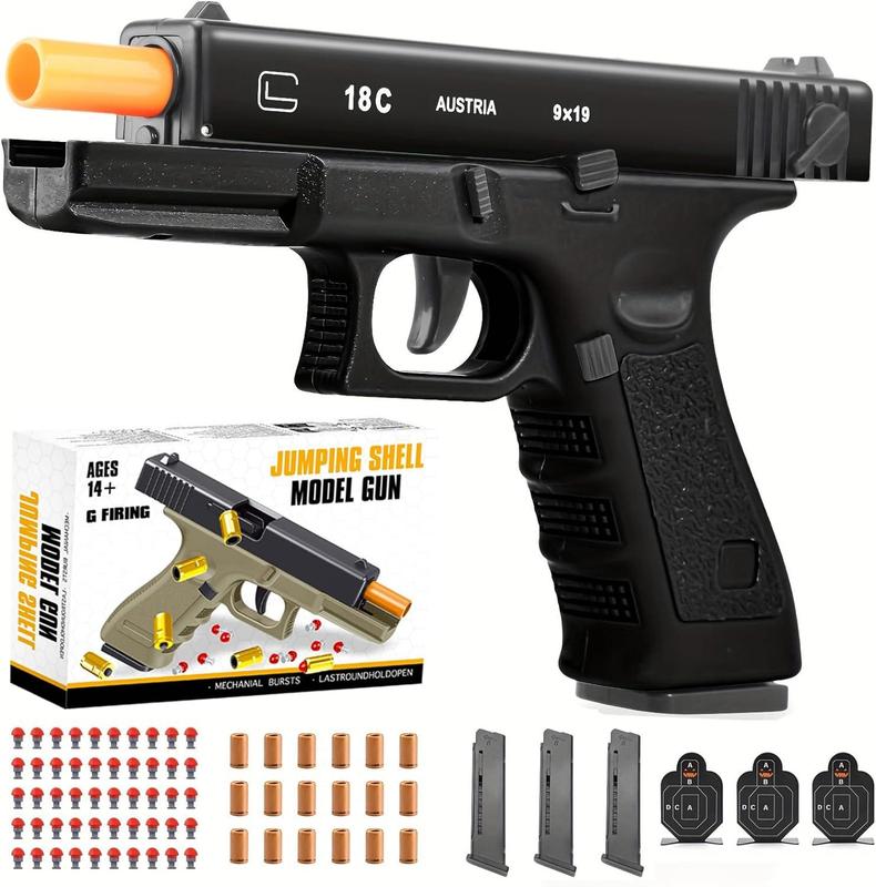 Soft Bullet Gun toy-semi-automatic handgun with shell ejection and auto rebound, gun toy for teen boys