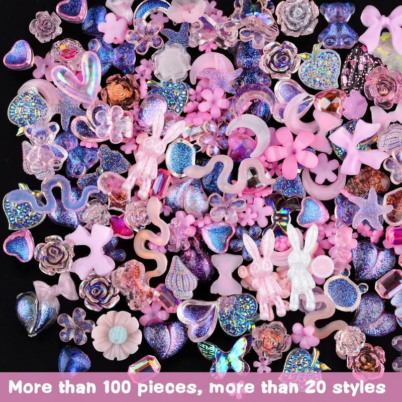 100 Pcs 3D DIY Accessories combination Handmade Materials Cartoon Charms Nail Charms