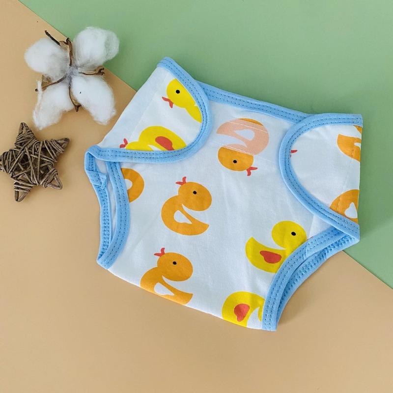 Reborn Baby Doll Diapers 4-Pieces for 17-22 Inch Reborn Dolls Adjustable Reusable Newborn Doll Diapers Accessories Cute Little Ducks Design