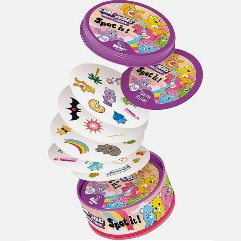 Care Bears Pattern Spot It Card Game, 1 Box Unlock The Magic Puzzle Card Game, Perfect Party Game Nights To Bring You Endless Joy