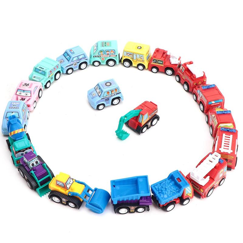 Random Color Mini Car Toy, 6 18pcs Pull Back Car Toy with Storage Box, Model & Toy Vehicles for Boys & Girls, Birthday Gift