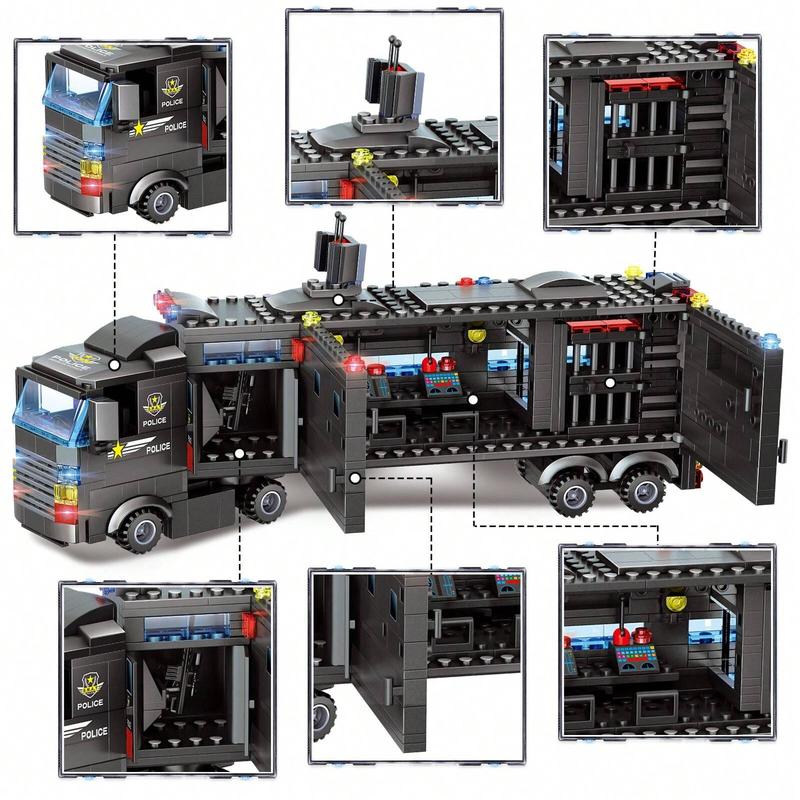 8 in 1 City Police Station Building Blocks Toys for Kids Ages 6-12, SWAT Battleship Toy, Best Learning Roleplay STEM Educational Toy Gifts for Boys and Girls Ages 6+ 1120 PCS