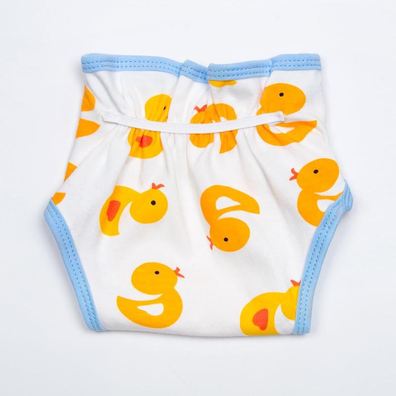 Reborn Baby Doll Diapers 4-Pieces for 17-22 Inch Reborn Dolls Adjustable Reusable Newborn Doll Diapers Accessories Cute Little Ducks Design