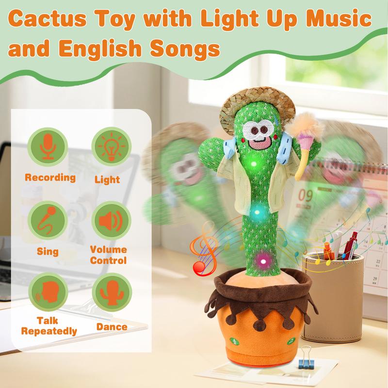 Christmas Gifts Dancing Cactus Toys,Talking Mimicking Singing Repeats What You Say