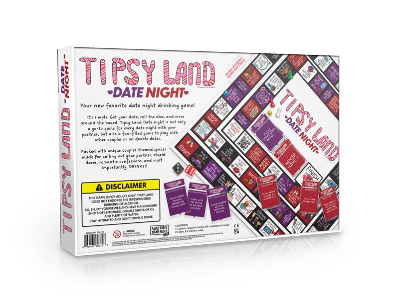 Tipsy Land Date Night Board Game - Fun Adult Drinking Game – Perfect for Couples - Created by Two Women from Texas