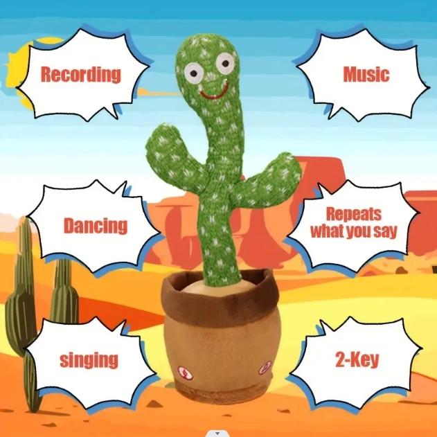 Christmas Gifts Dancing Cactus Toys,Talking Mimicking Singing Repeats What You Say