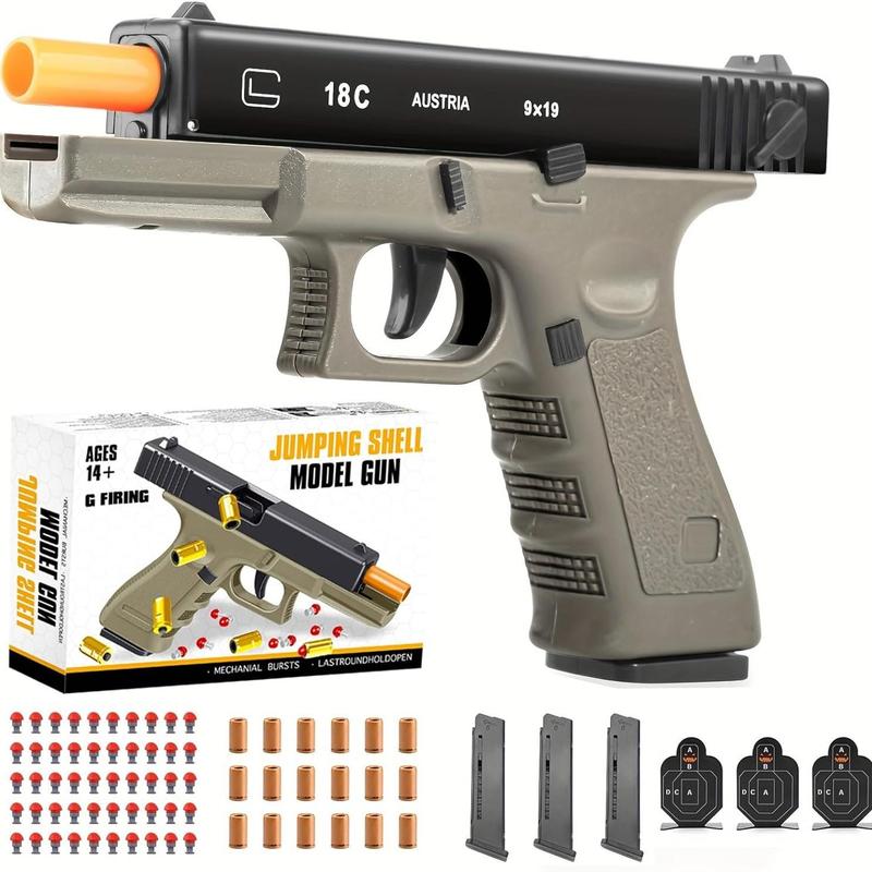 Soft Bullet Gun toy-semi-automatic handgun with shell ejection and auto rebound, gun toy for teen boys