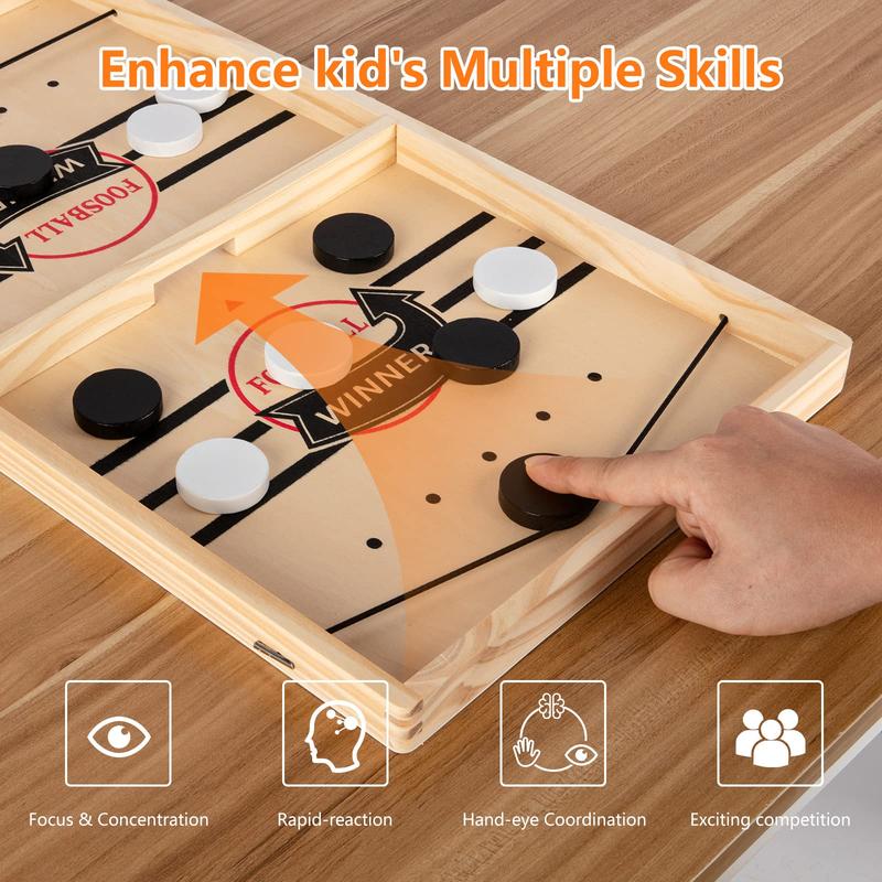 Wooden Hockey Game for Hand-eye Coordination, Interactive Desktop Hockey Game Toy, Creative Indoor Game Supplies for Family Party, Perfect for Autumn, Winter, Christmas Gift for The Family