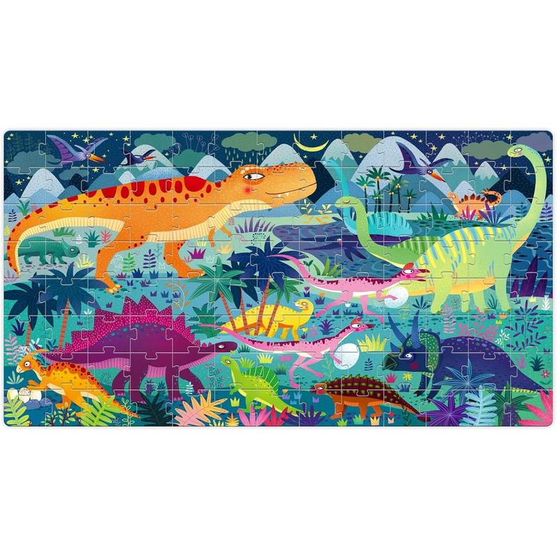 Puzzles for Kids Ages 4-6, 6-8,100 Piece Dinosaur Puzzles for Toddler 3-5,Floor Puzzle Age 5-7 Children Learning Preschool Educational Puzzles for Boys (28''x16'')