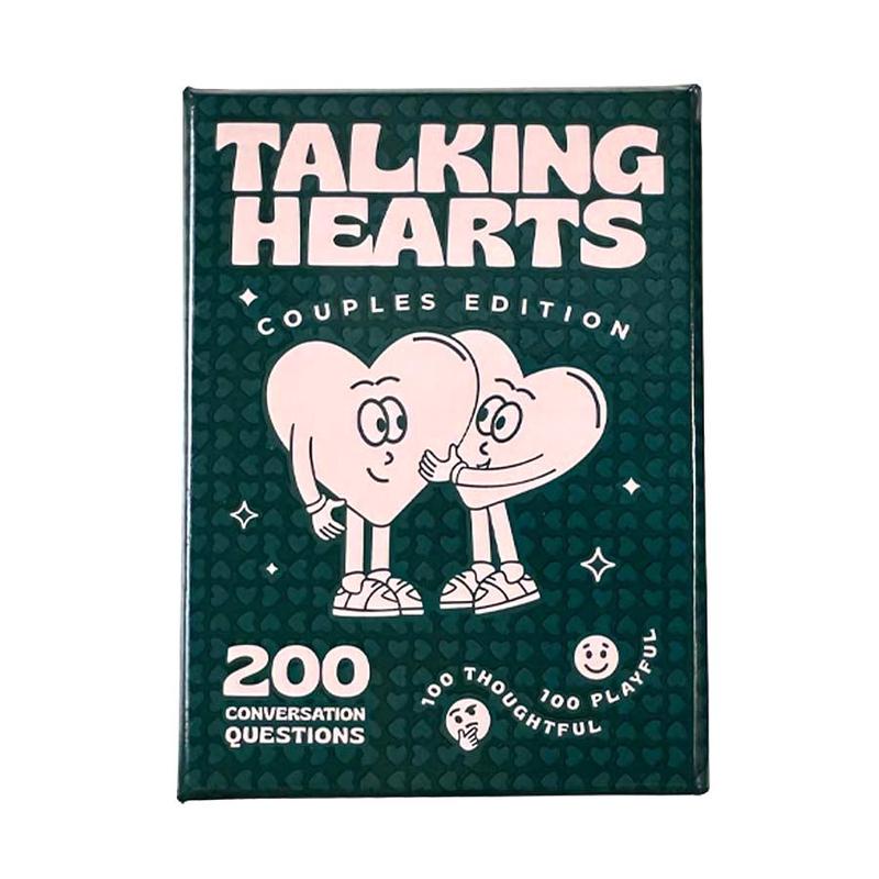 Talking Hearts Couple Card Game, 1 Box 200 Questions Conversation Card, Couple Dating Game, Party Activity Supplies, Party Gift Ideas